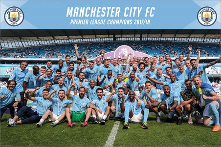 Manchester City Premier League Champions 2017/2018 Official Commemorative Poster - GB Eye (UK)