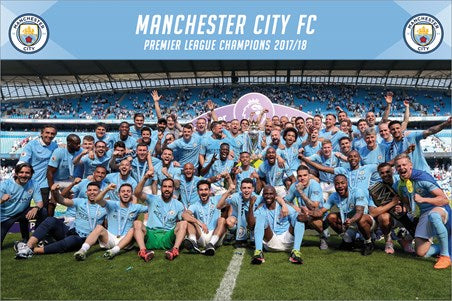 Manchester City Premier League Champions 2017/2018 Official Commemorat –  Sports Poster Warehouse