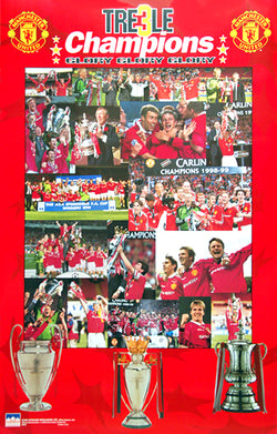 Manchester United Treble Champions 1999 Commemorative Poster - Starline Inc.