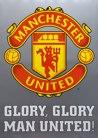 Manchester United FC "Glory, Glory" Official EPL Team Logo Crest Poster - GB Eye (UK)