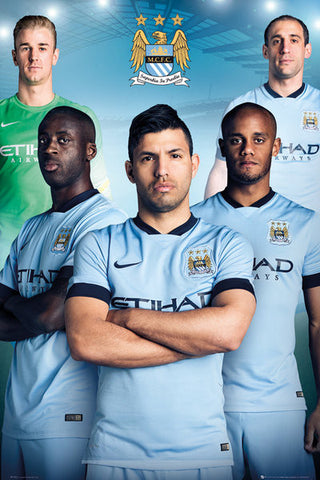 Manchester City FC "Big Five" (2014/15) Official EPL Soccer Poster - GB Eye (UK)