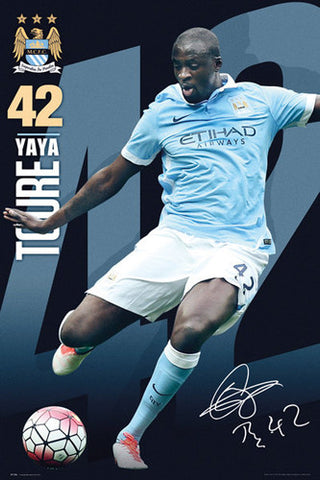 Yaya Toure "Signature Series" Manchester City FC Official EPL Football Poster - GB Eye
