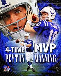 Peyton Manning "Four-Time MVP" Indianapolis Colts Premium Poster Print - Photofile 16x20