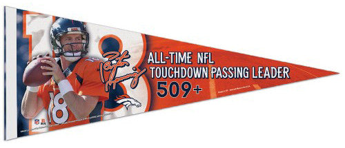 Peyton Manning All-Time Touchdown Leader Denver Broncos Premium Felt Pennant - Wincraft 2014