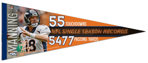 Peyton Manning "Record Smasher" Denver Broncos Premium Felt Pennant - Wincraft 2014