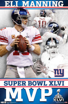 Eli Manning Super Bowl XLVI MVP (2012) New York Giants Poster - Costacos
