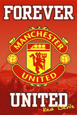 Manchester United "Forever United" EPL Official Team Crest Logo Poster - GB Eye (UK)