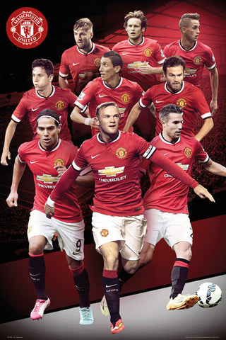 Manchester United "Big Nine" EPL Soccer Action Poster - GB Eye (UK)