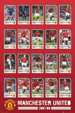 Manchester United "Super 20" (2007/08) EPL Football Soccer Poster  - GB Posters