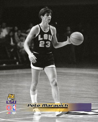 Pete Maravich "College Classic" (c.1969) LSU Tigers Basketball Premium Poster Print - Photofile Inc.