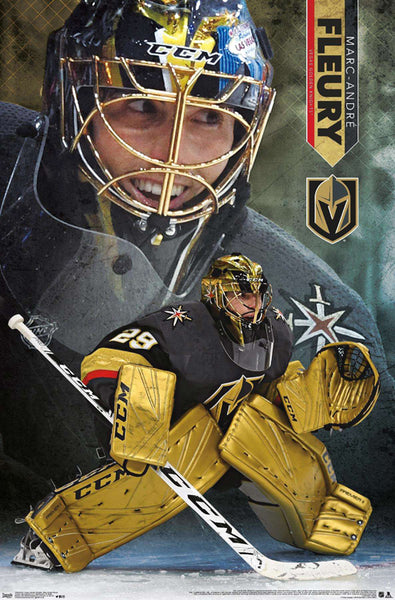 Marc-Andre Fleury "Golden Star" Vegas Golden Knights NHL Hockey Action Poster - Trends International