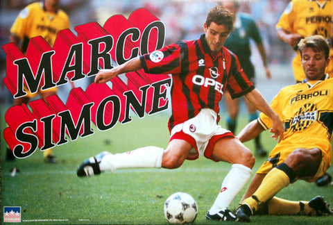 Marco Simone "Classic Action" A.C. Milan Serie A Football Action Poster - Starline Inc. 1997