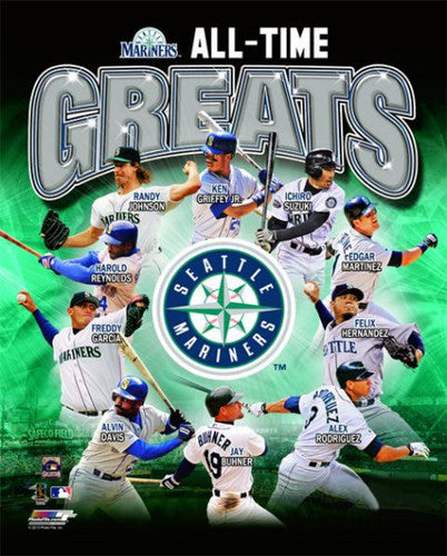 Seattle Mariners Baseball All-Time Greats (10 Legends) Premium Poster Print - Photofile