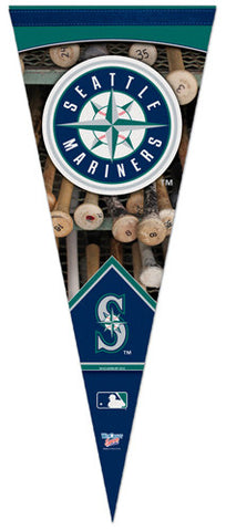 Seattle Mariners Dual-Logo Vertical Official MLB Baseball Team Premium Felt Pennant - Wincraft Inc.
