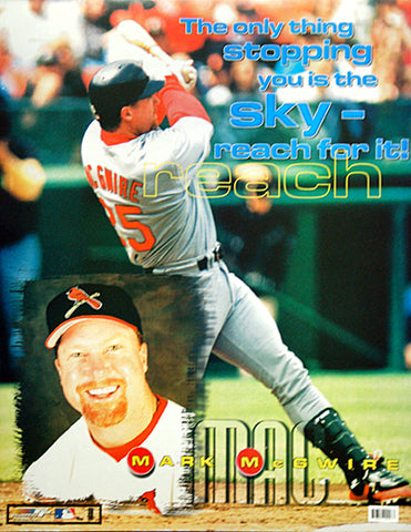 Mark McGwire "Reach for the Sky" St. Louis Cardinals Motivational Poster - Photo File 1999