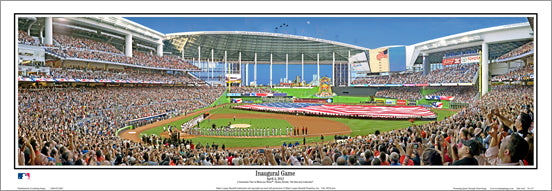 Marlins Park Inaugural Game Miami Marlins Panoramic Poster Print - Everlasting 2012
