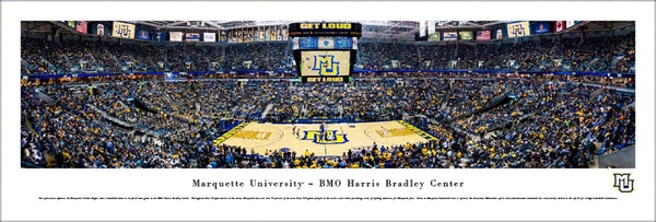 Marquette Golden Eagles Basketball Bradley Center Game Night Panoramic Poster Print - Blakeway 2018