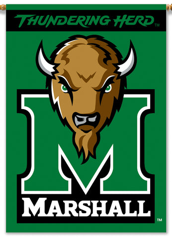 Marshall University Thundering Herd Official NCAA Team Logo 28x40 Wall Banner - BSI Products