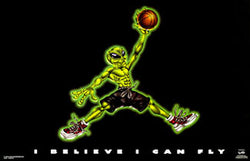 Basketball Alien "I Believe I Can Fly" Poster - OLEAS 1998