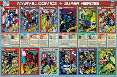 Marvel Comics 12 Classic Super Hero Characters Official Collectible Wall Poster - Trends International