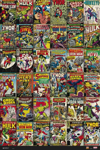 Marvel Comics Universe 36 Historic Covers On One Poster - Grupo Erik