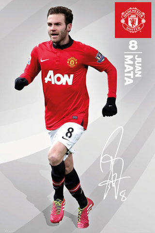Juan Mata "Signature" Manchester United FC Soccer Action Poster - GB Eye (UK)