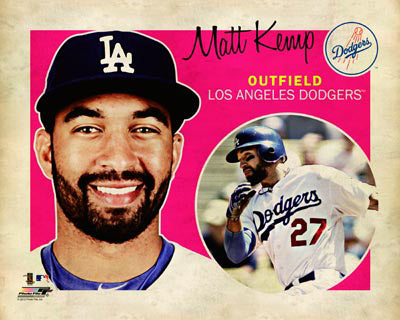 Matt Kemp "Retro SuperCard" Los Angeles Dodgers Premium Poster Print - Photofile 16x20