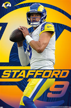 Matthew Stafford "Golden Star" Los Angeles Rams QB NFL Action Wall Poster - Costacos Sports