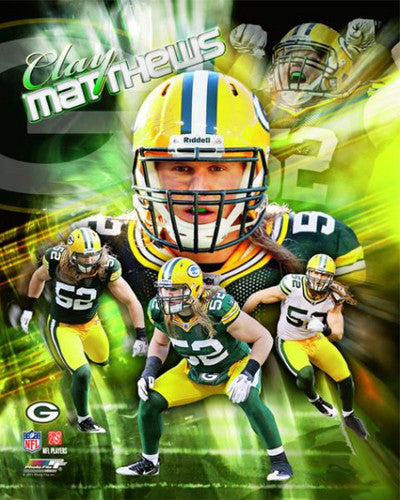 Clay Matthews "Explosion!" Green Bay Packers Premium Poster Print - Photofile 16x20