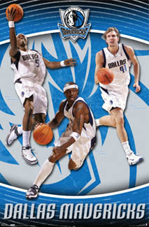 Dallas Mavericks "Triple Action" Poster (Nowitzki, Terry, Howard) - Costacos 2007