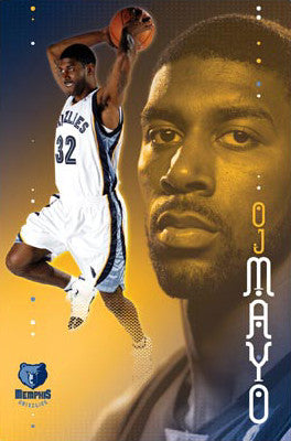 OJ Mayo "Debut" Memphis Grizzlies NBA Action Poster - Costacos 2008