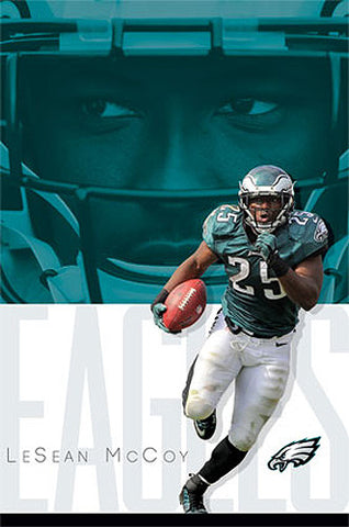 LeSean McCoy "Blazing Eagle" Philadelphia Eagles RB Official NFL Poster - Costacos 2014