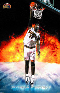 Antonio McDyess "Blast Off" Denver Nuggets NBA Action Poster - Costacos 2000
