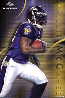 Willis McGahee "Purple Power" Baltimore Ravens Poster - Costacos 2007