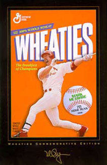 Mark McGwire St. Louis Cardinals Wheaties Box Commemorative 24x36 Poster - Costacos Gallery Edition 1999
