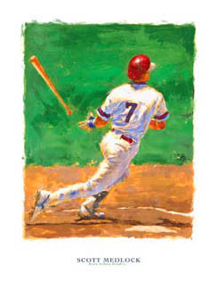 Baseball Art "Base Hit Classic" Art Poster by Scott Medlock - McGaw Graphics 2001