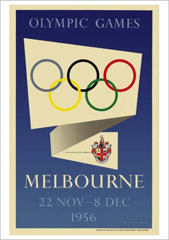 Melbourne 1956 Summer Olympic Games Official Poster Reprint - Olympic Museum