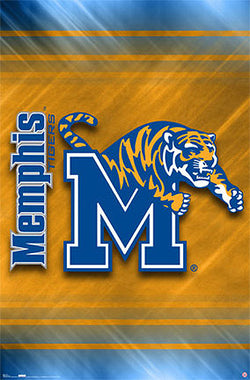 Collegiate University Of Memphis Tigers Logo Poster, 58% OFF