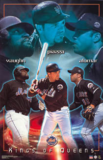 New York Mets "Kings of Queens" Poster (Vaughn, Piazza, Alomar) - Starline 2002