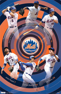 New York Mets "Around the Horn" (2011) 6-Player Wall Poster - Costacos Sports