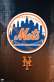 New York Mets "Skyline" Official Logo Poster - Costacos Sports