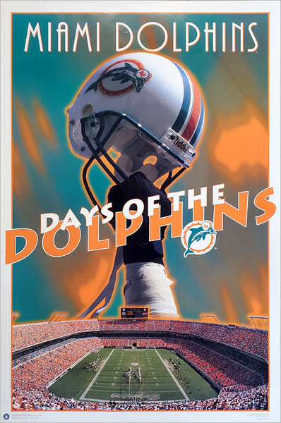 Miami Dolphins "Days of the Dolphins" NFL Football Team Theme Art Poster - Costacos Brothers 1995