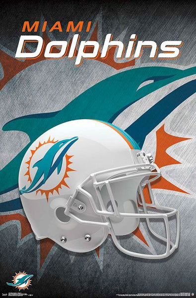 dolphinss football helmet Miami Dolphins Official NFL Football Team Helmet Logo Poster