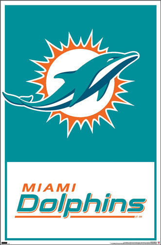 Miami Dolphins Classic Logo Retro Wooden Sign