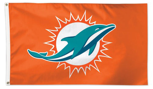 Miami Dolphins Official NFL Football 3'x5' Deluxe-Edition Flag - Wincraft Inc.