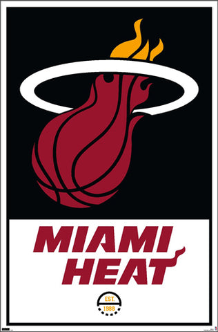 Miami Heat NBA Basketball Official Team Logo and Wordmark Poster - Costacos Sports