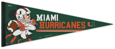 Miami Hurricanes "Mickey QB Gunslinger" Official NCAA/Disney Premium Felt Pennant - Wincraft Inc.
