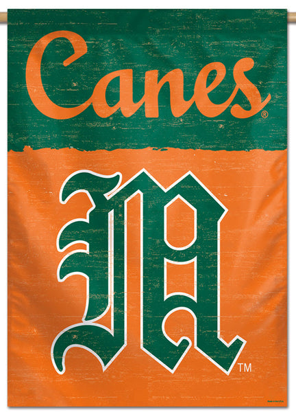 Miami Hurricanes NCAA College Vault Series 1950s-Style Official NCAA Premium 28x40 Wall Banner - Wincraft Inc.