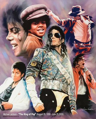 Michael Jackson "The King of Pop" (1958-2009) Music Career Art Collage Poster Print - Wishum Gregory