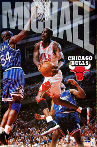 Vintage Michael Jordan 90s Chicago Bulls Nba Slam Dunk Poster 21